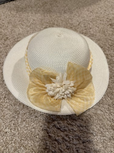Girls easter hat ivory - girls, hat-ivory/yellow